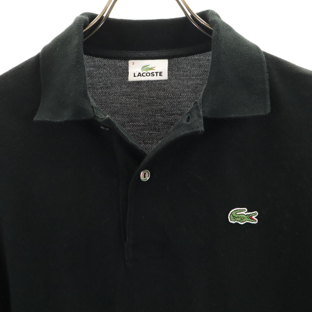 Lacoste Made In Japan Short Sleeve Polo Shirt 3 Black Fawn Men's Used