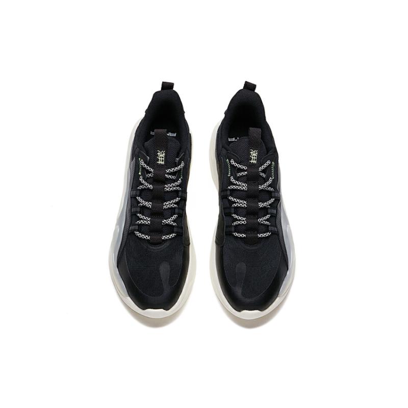 Anta Chao Worship 2.0 Life Collection Anti-Slip Wear-Resistant Low-Top Casual Shoes Men's Black White Sneakers 112138840-4