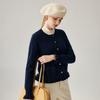 Zhaojun Women's Round Neck Thickened Cashmere Cardigan