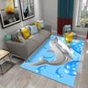 Cartoon Dolphin Carpet Cute Marine Animal Rug for Kid Bedroom Carpet Children Play Crawling Mat Bathroom Non-slip Mat Home Decor