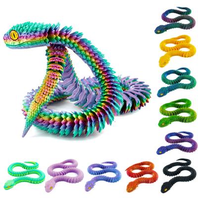 3D Printed Snake Figurine Movable Joints Snake Figure Articulated Animal Model Toy