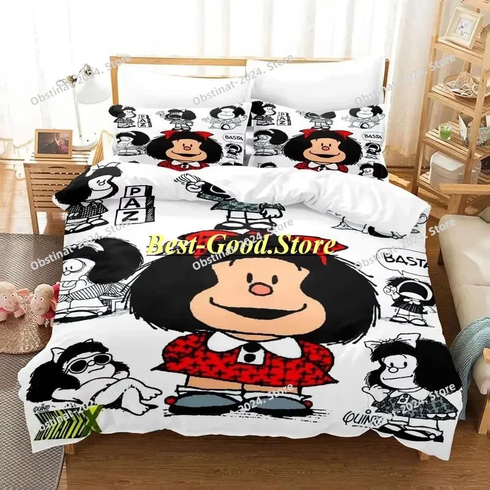 Cute Girl Mafalda Bedding Set Duvet Cover Full Queen King Size Pillowcase Bed Printed Bed Set For Aldult Kid Bedroom Single Twin