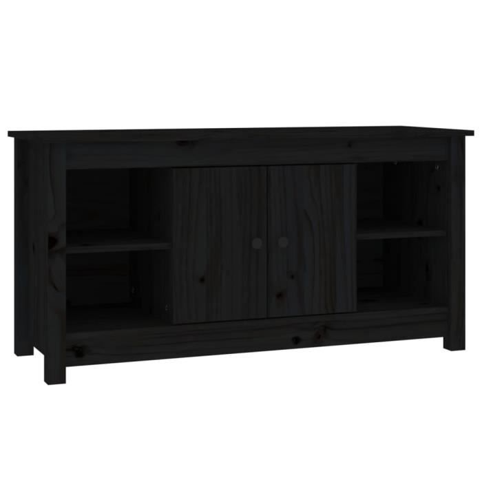 VidaXL Meuble TV Noir 103x36,5x52 cm Bois de pin massif 814578
