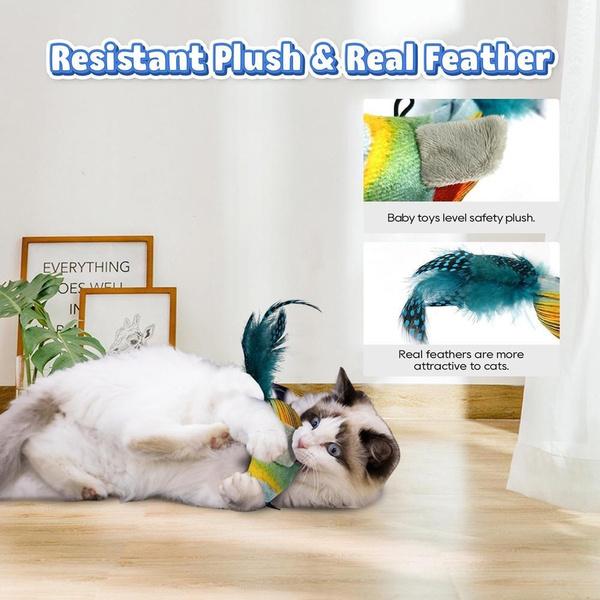 1Pc Cat Toys Hanging Bird, Retractable Cat Teaser Toy, Vivid Chirping, Interactive Catnip Toys for Indoor Cats Kitten Play Chase Exercise