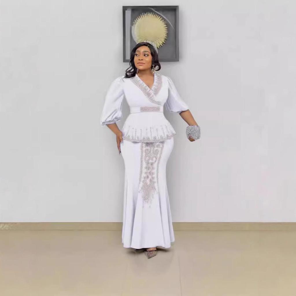 Wish Celebrity Slim Fit Two-Piece Dress Set: Top and Skirt, European and American Style, Plus Size Women's Fashion