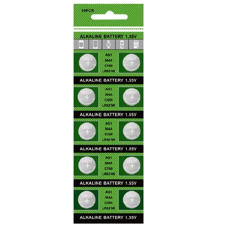 AG1/364/LR621 Button Coin Cell Batteries Durability Button Batteries for Daily Use Stable Voltages for Small Electronics