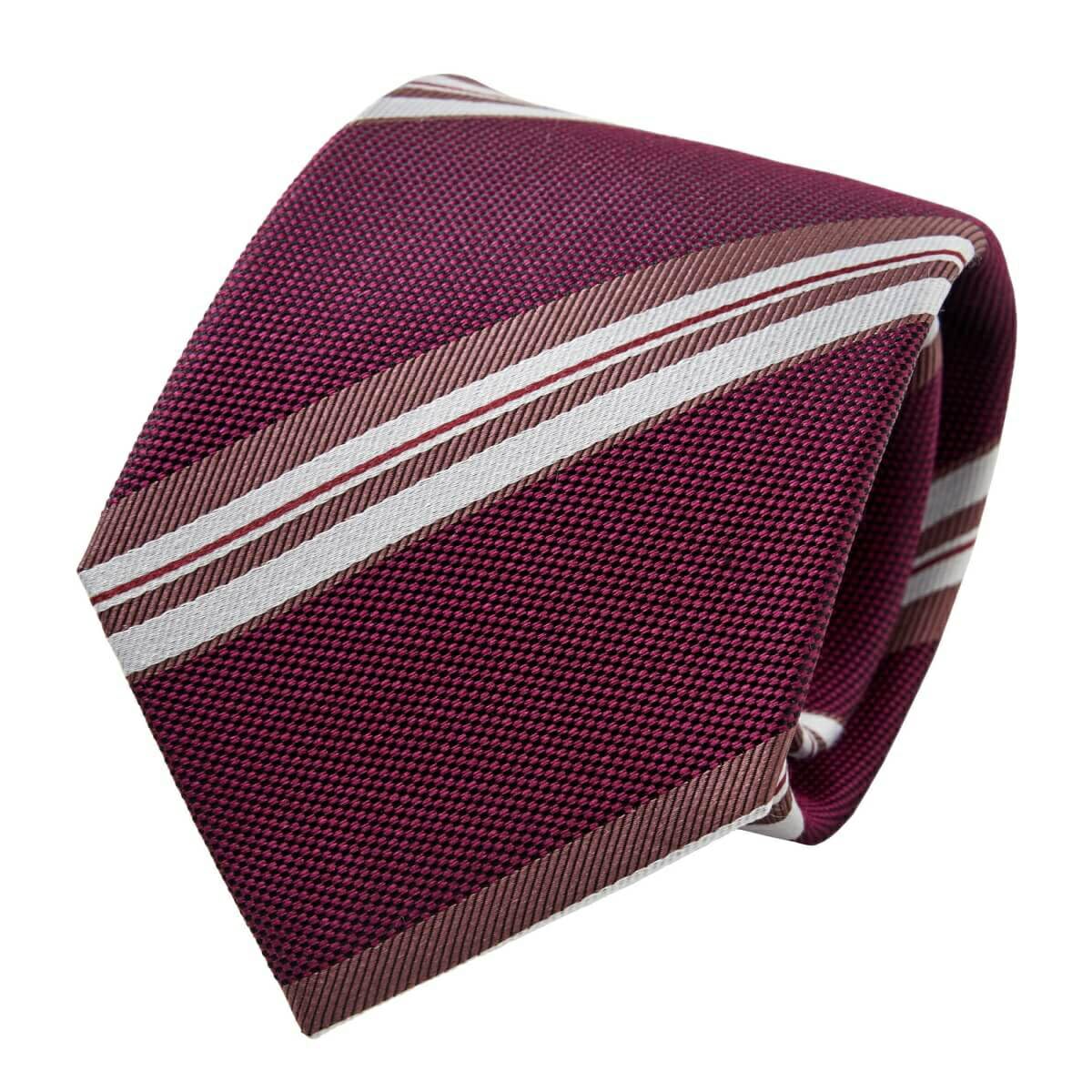[Ogier] Men s 100% Silk Jacquard Tie, Regular Tie, Regimental Stripe, Gift, Business, Stylish, 8cm Width