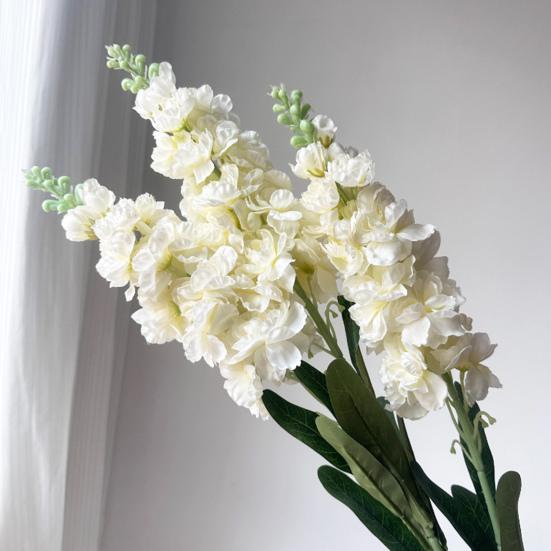 Faux Larkspur Pick Realistic Artificial Larkspur Blooms with Leaves Fake Larkspur Sprig for Home