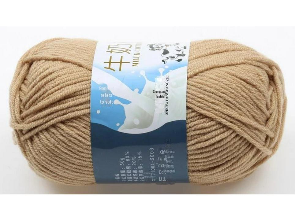 

Комплект из 5 нитей детской шерстяной шапки и шарфа из молочной хлопковой пряжи средней толщины, ручная работа