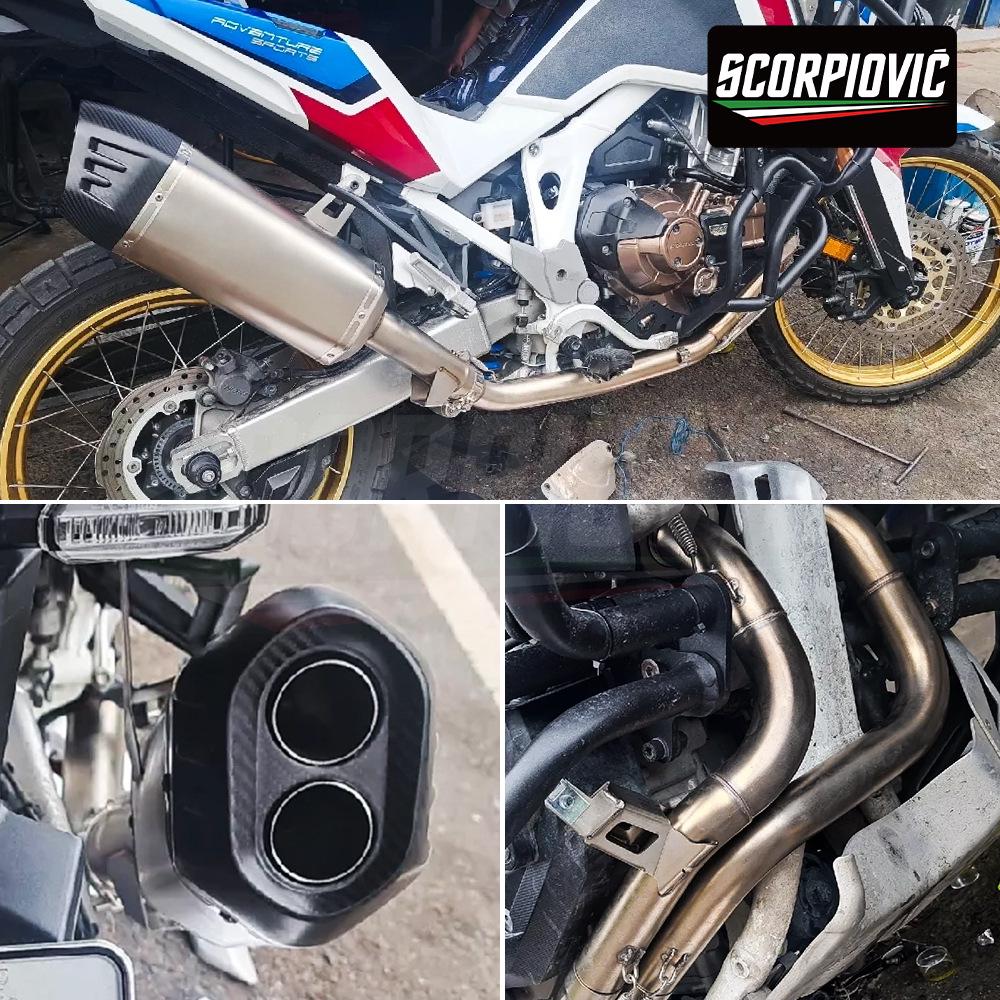 CRF1100L Titanium Alloy Exhaust System with Integrated Front, Middle, and Rear Pipes