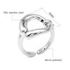Modern Waterproof 18k Gold Plated Irregular Geometry Stainless Steel Rings Fashion Open Adjustable Ring for Women Jewelry