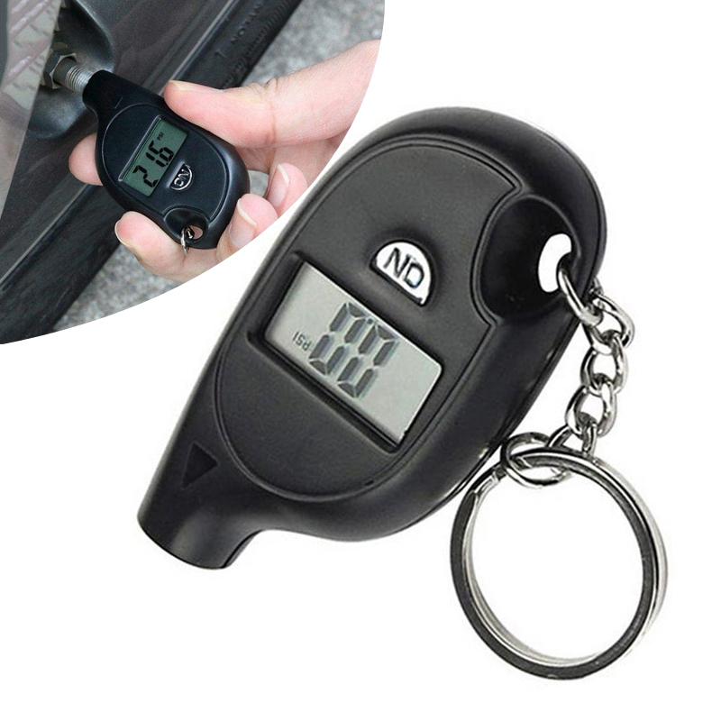 Mini Keychain Style Tire Gauge Digital Lcd Display Tester Gauge Car Tire Pressure Test Meter Car Motorcycle Tyre Diagnostic Tool
