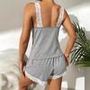 Women's Lace Patchwork Casual Camisole and Shorts Pajama Set - Fashionable and Comfortable