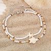 Set of Starfish and Turtle Seed Bead Anklets, European and American Winter Style, Trendy Internet Celebrity Ins Beach Travel Photography Accessories