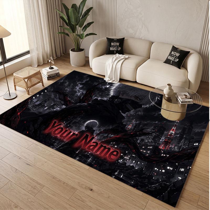 Custom Name Crystal Velvet Rug,Tokyo Ghoul Comfortable Anti Slip Floor Mat For Room Decoration