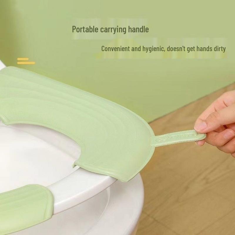 Universal All-Season Thickened Washable Toilet Seat Cushion – Non-Staining Adhesive Cover