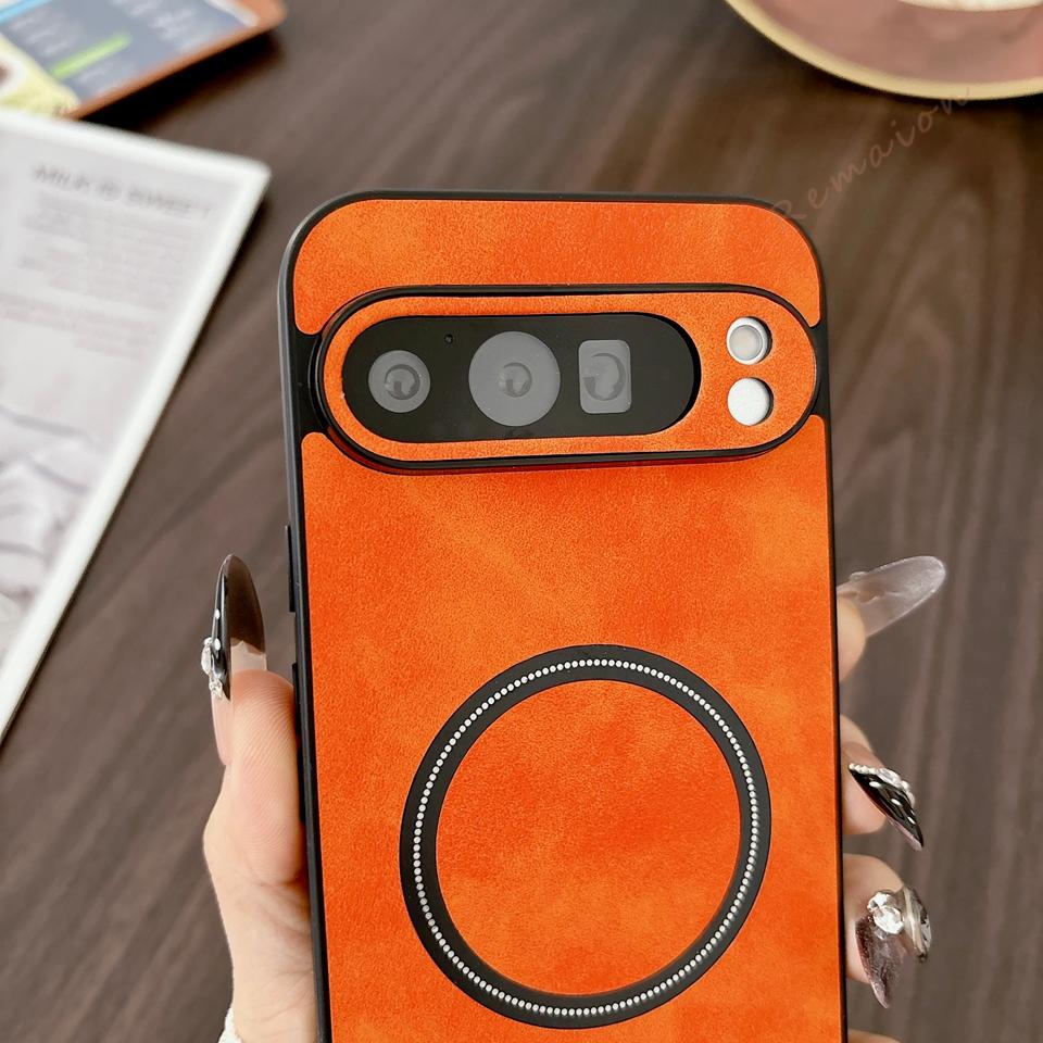 Retro Leather Magnetic Phone Case for Google Pixel 10 9 7 8 Pro XL 10A 9A 8A Armor Shockproof Protector Cover