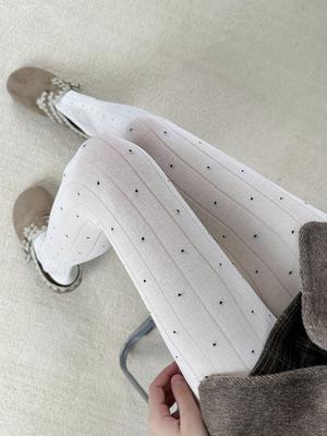 Y2K Polka Dot Striped Tights Women Nylon Thin Autumn Stocking 2026 Spring Streetwear Lolita Pantyhose