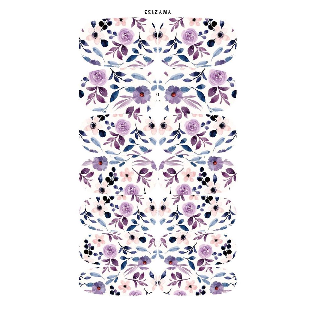 Japanese Flower Nail Art Stickers, Full Cover, Waterproof (YMY2129-2137)