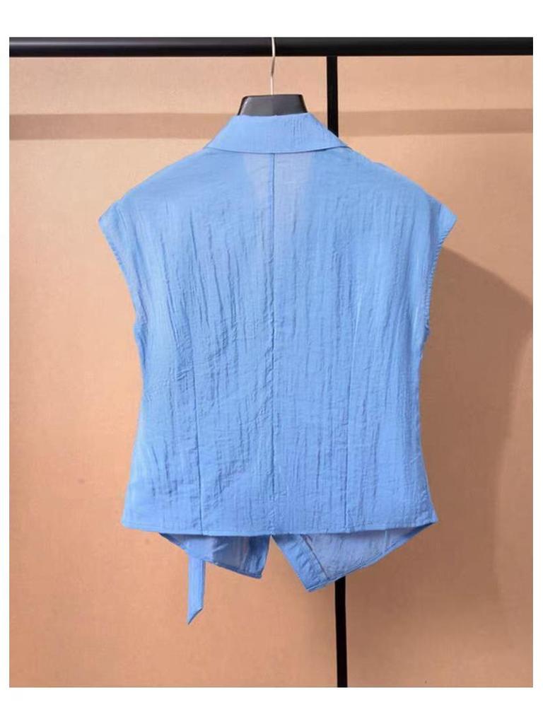 2026 Summer Irregular Short-Sleeve Shirt & Wide-Leg Pants Two-Piece Set