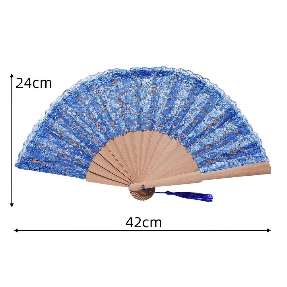 Lace Hand Fan Elegant Lace Folding Fan with Tassel for Women Vintage European Dance Performance Prop Portable Fan Summer