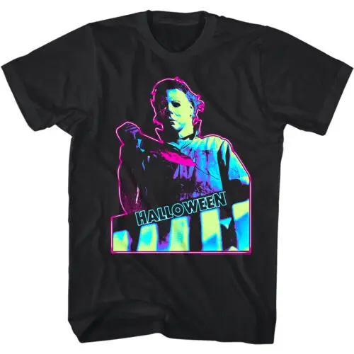 Halloween Neon Michael Myers Men s T-Shirt Horror Movie - Men s Summer Cotton Graphic Tee S