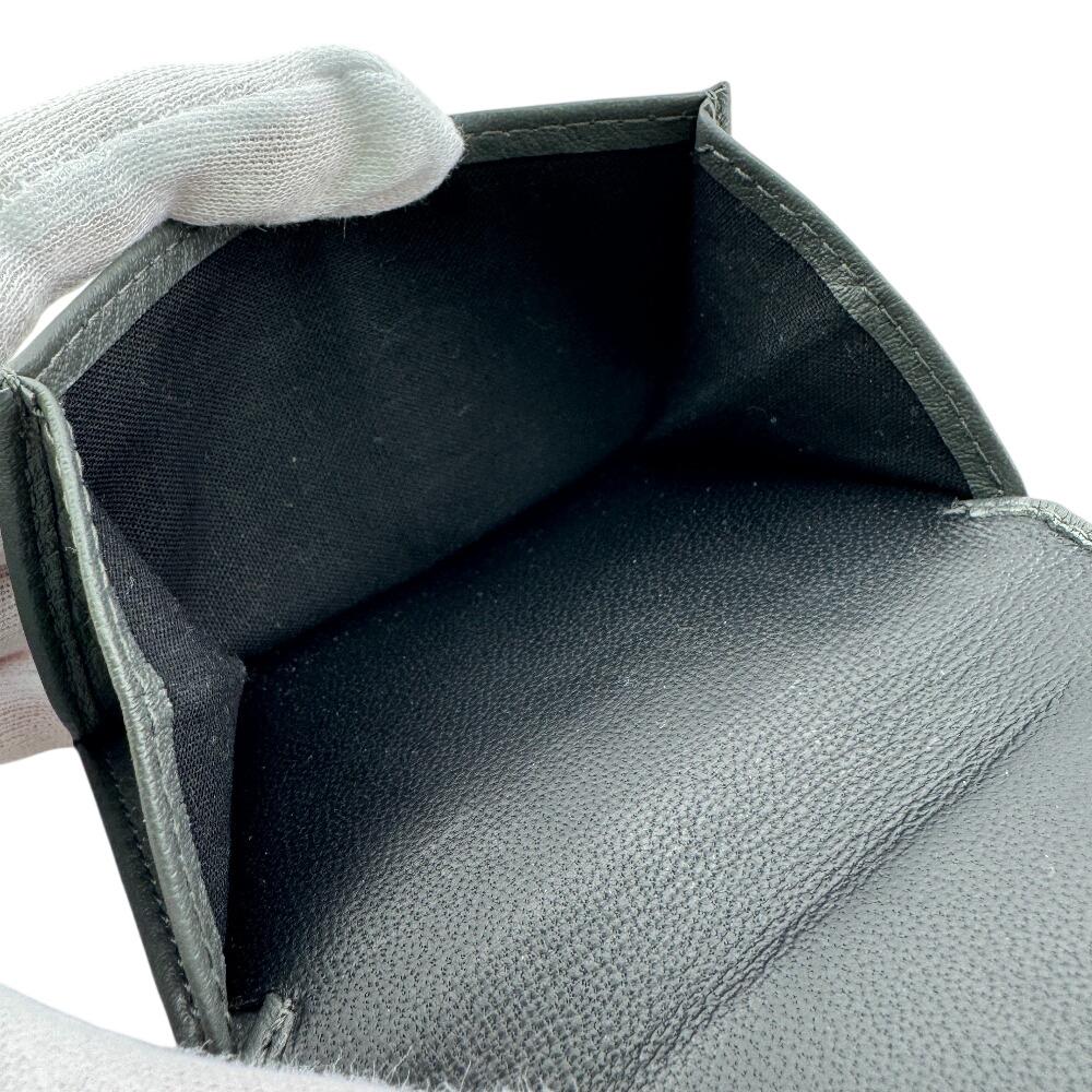 BALENCIAGA 551921 Compact wallet leather Every day Tri-fold wallet Dark gray leather Used