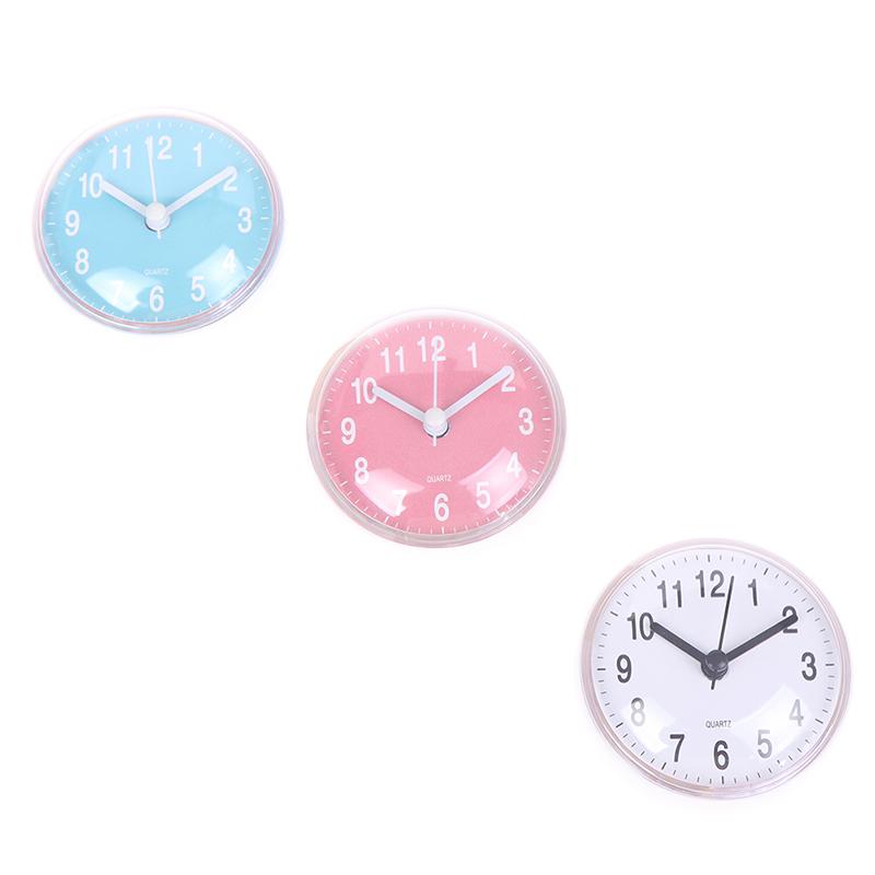 Mini Saugfuß Wanduhr Badezimmer Beschlagsfrei Wasserdicht Küche Toilette Quarz-Uhr