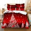 Christmas Bedding Set Polyester Duvet Cover Quilt Comforter Pillow Case 3D Red Double Full King Queen Twin Single Bedroom