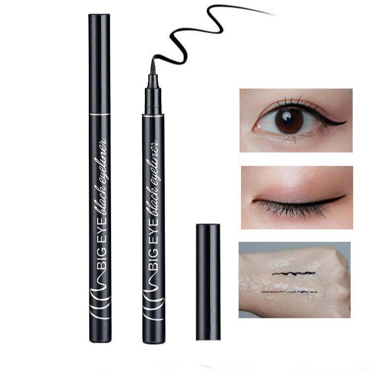 Waterproof Black Slim Eyeliner Pen - Smudge-Proof and Long-Lasting