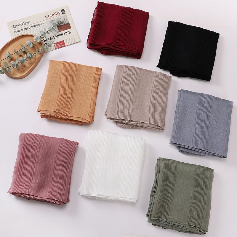 Ramadan Woman Muslim Hijabs Fashion Soft Long Scarf Shawl Plain Cotton Jersey Scarves Turban Spring Lady Wrap Shawls Headband