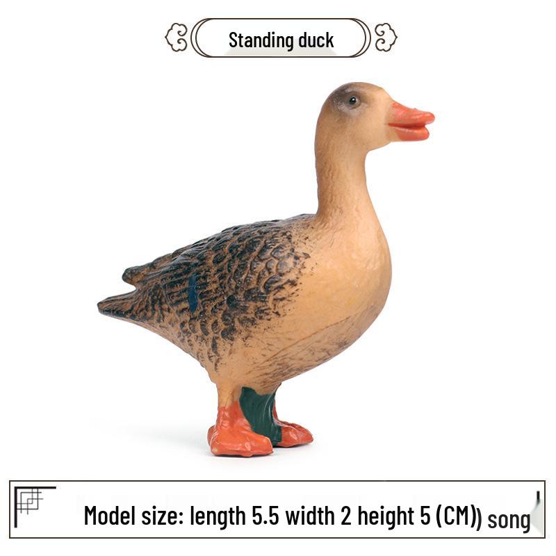 Animal Model Duck & Goose Toy Set for Kids Miniature Farm Landscapes