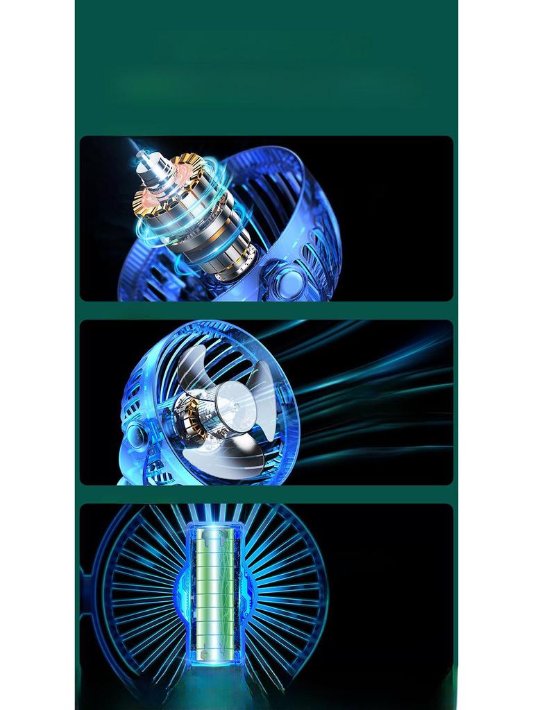 Portable USB Rechargeable Clip Fan - Quiet, Strong Wind, Ideal for Desktop & Outdoor Use