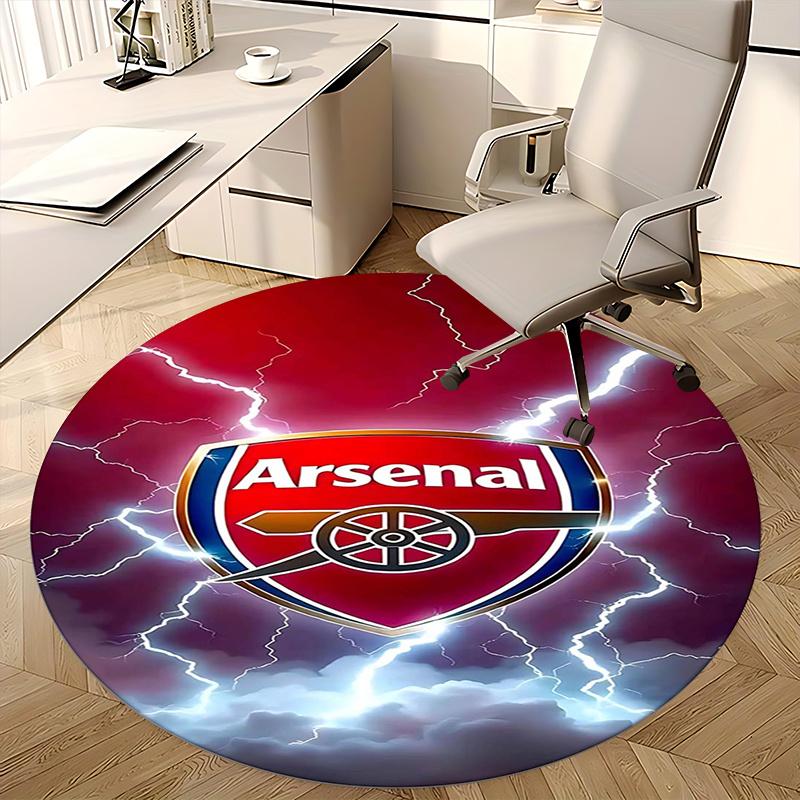 Arsenal Football Club,Lightning Logo Chair mat Round Rug Office carpet, Machine Washable, Non slip, Suitable for Living Rooms, Bedrooms