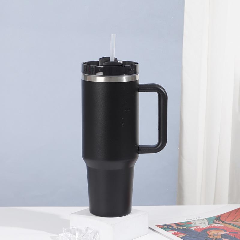 40oz Stainless Steel Insulated Giant Cup with Straw – Portable Ice Buster for Car