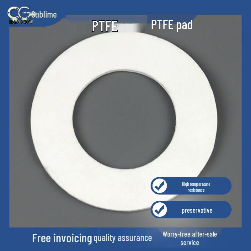 PTFE Flange Valve Gasket: Polytetrafluoroethylene, National & American Standards, Raised/Recessed Face DN80, DN65, DN50.