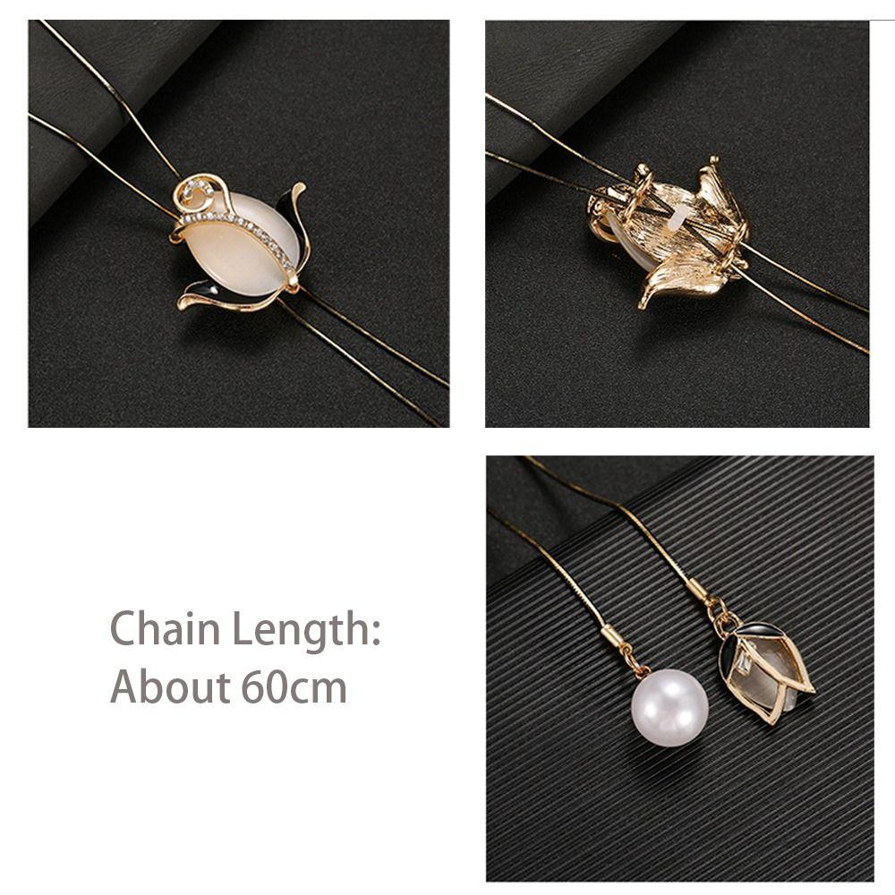 Crystal Flower Crystal Pendant Long Chain Sweater Chain Jewelry New Sweater Necklace  for Women
