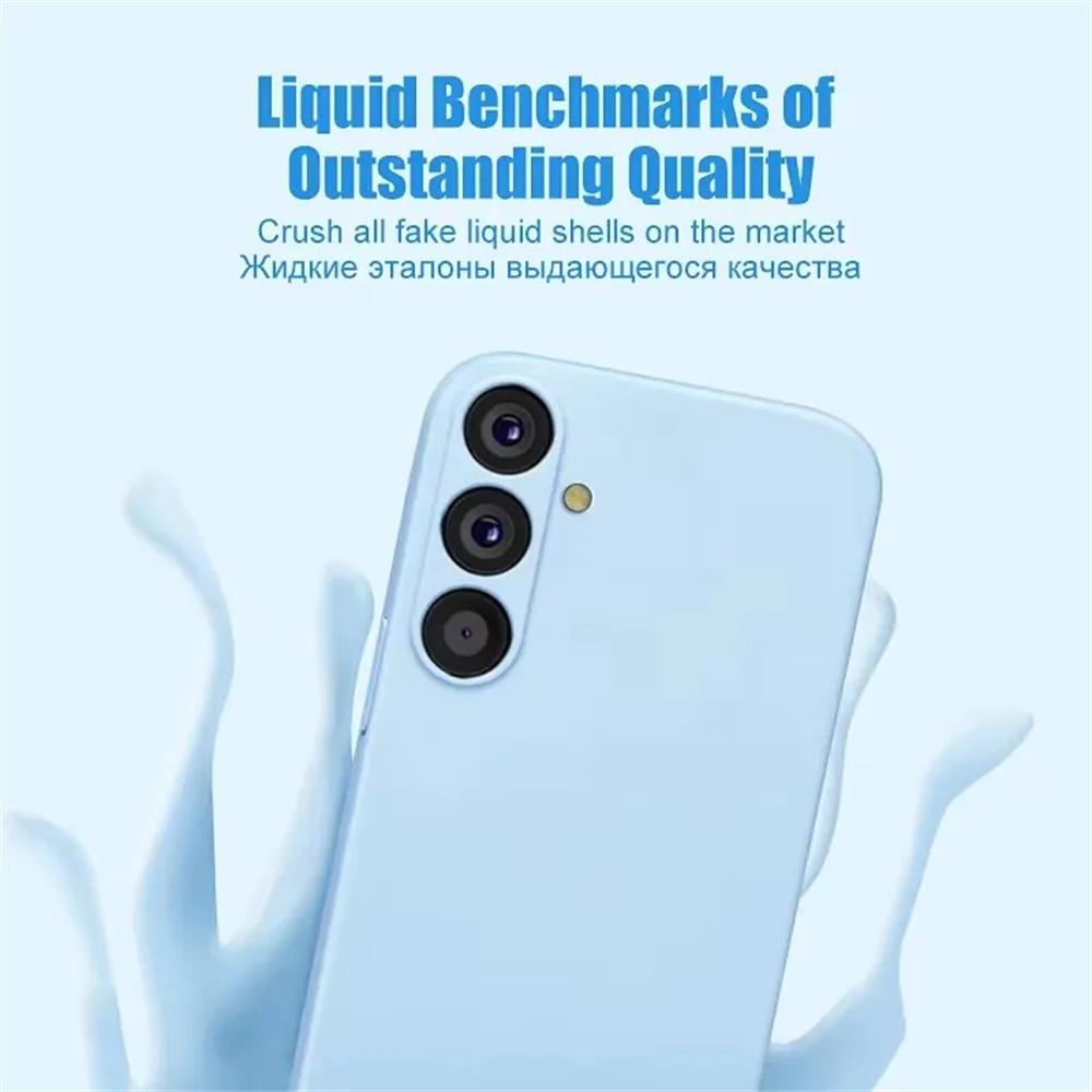 For Samsung S26 UItra S25 S24 PLus FE Global Full Protection Soft Silicone Cover Original Liquid Silicone Shockproof Cover