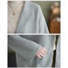 GMXIA Autumn Waffle Extra Suit Collar Short Loose Long-sleeved Top for Women