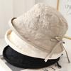 Padded bucket hat women autumn and winter travel sunscreen visor hat bow fashion versatile basin hat