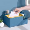 6-Section Desk Organizer - Multifunctional Tissue Box with Remote Holder, Plastic Storage for Living Room, Kitchen & Office