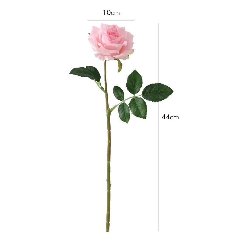 10Pcs/lot Moisturizing Rose Artificial Flowers Bridal Bouquet Real Touch Roses Wedding Decor Home Party Table Flower Arrangement