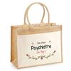 Beach Bag - PLANETEE - Jute with a Pocket of a Top Psychiatrist - Cotton - 43x33 Cm - Multicolored