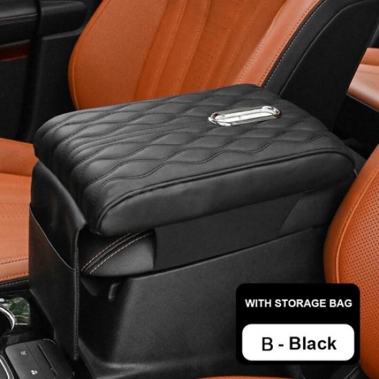 Pu Leather Car Armrest Pad Cover Auto Center Console Box Cushion Mat Storage Bag