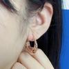 Exquisite Russian 585 Purple Gold Personalized Hollow Earrings Rose Gold Plated Fashion Pattern Bead Earrings For Girlfriend