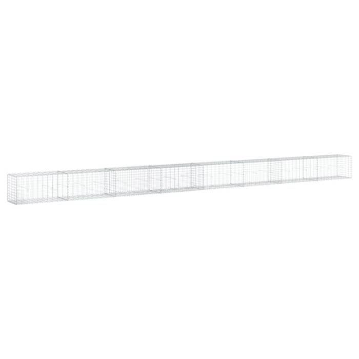 VidaXL Panier gabion avec couvercle 800x50x50 cm fer galvanisé, mur en gabion, mur de soutènement en gabion, clôture en 3295139