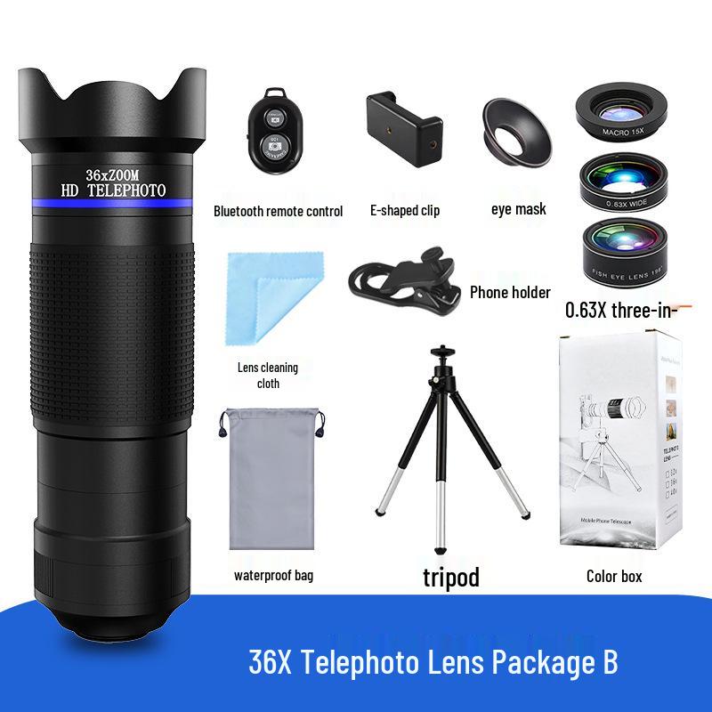 36x Telelens voor Mobiel: HD Monoculair met Breed Zicht voor Concerten, Vissen en Live Streaming