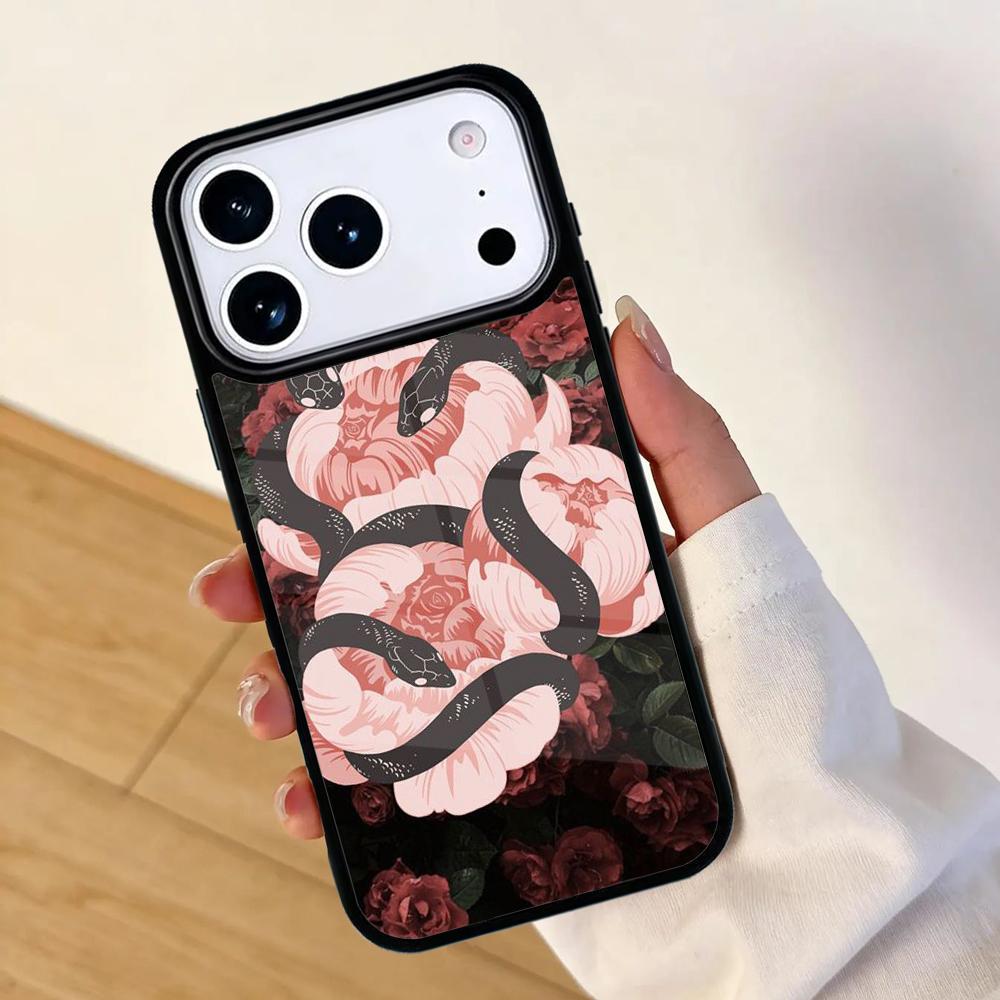 Snake Flower Phone Case For Apple iPhone 17 air 16 Pro Max 15 Pro Max 14 13 12 11 Mini Back Cover