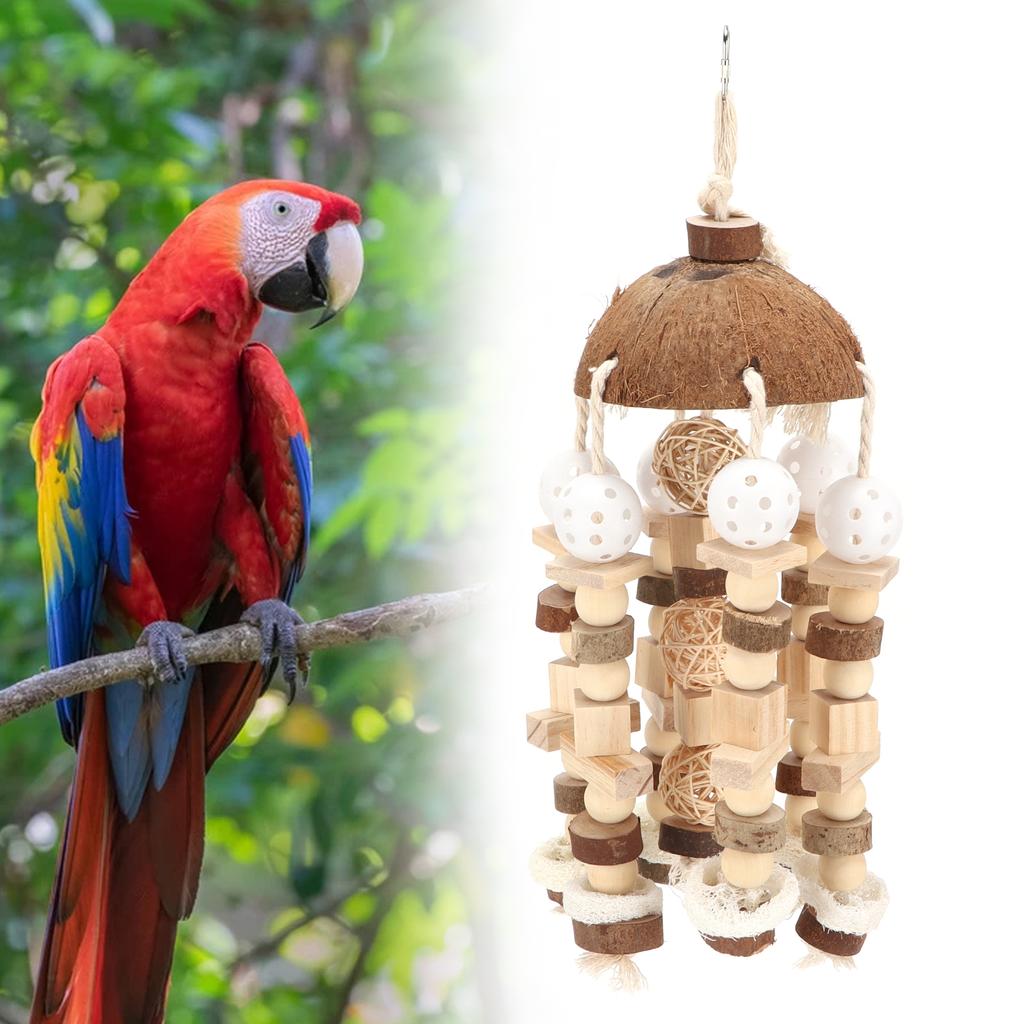 Parrot Toy Large Parrot Chewing Toy Coconut Shell Chew Toys for Medium Large Parrots