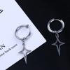 Stainless Steel Korean Style Ear Cuff Cross Star Dangle Earring Clip Earring Men Hoop Earring